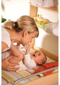 Závesný prebaľovací pult v dekore buku v prírodnej farbe Dschungelbaby – Roba