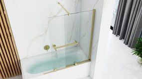 Posuvná vaňová zástena REA FABIAN 100 cm, zlatá/transparent