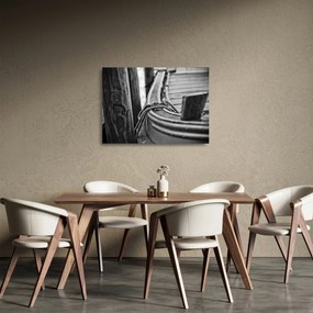 Sklenený obraz - Priviazaná loď (70x50 cm)