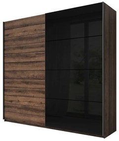 Skriňa Galaxy 67 dub monastery čierne sklo