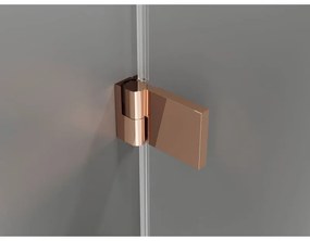 Mexen Lunar-B Duo výklopný sprchový kút 100 x 100 cm, číre sklo, ružové zlato, 832-100L-100P-60-00