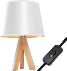 Toolight - Nočná stolová lampa E27 60W APP976-1T, biela-hnedá, OSW-06683