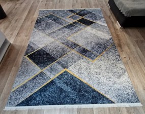 HU Sivo modrý moderný koberec VELVET LH024 Rozmer: 60x100 cm