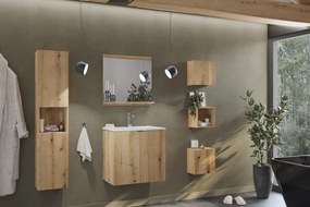 Kúpeľňová skrinka s košom na bielizeň Aruba 804 2D dub craft zlatý/biely lesk