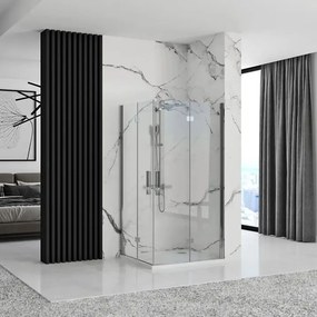 Štvorcový sprchový kút REA MOLIER DOUBLE 90x90 cm, chróm/transparent - bez vaničky