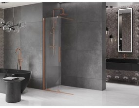 Mexen Velar, posuvné dvere do otvoru typ Walk-In 80 cm, 8mm číre sklo, medená matná, 871-080-000-03-65