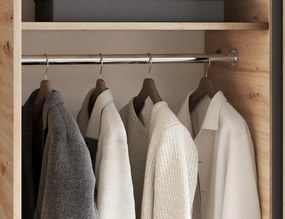 Šatní skříň Emerio se zrcadlem 120 cm dub Artisan