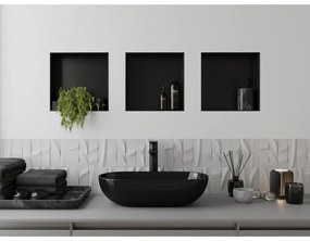 Mexen X-Wall-NR, polička na zapustenie pod obklad bez goliera 30 x 30 cm, čierna matná, 1971303010