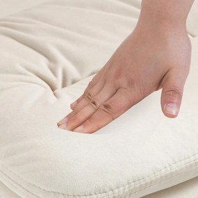 Barová stolička Damar - zamat, biely rám - krémová