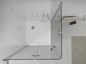 Mexen Lima Duo skladací sprchový kút 90 x 90 cm, transparentný, chróm + sprchová vanička Flat - 856-090-090-01-02-4010