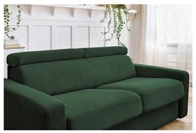 Tmavozelená menčestrová rozkladacia pohovka 195 cm Monaco – Bobochic Paris