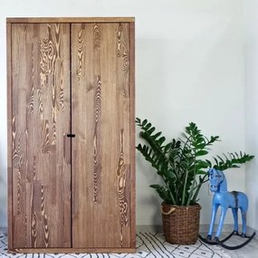 Rustikálna patinovaná drevená šatníková skriňa 100x60x184 cm