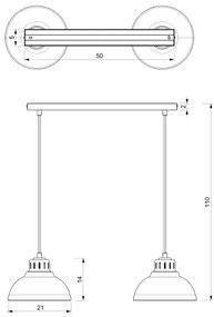 Luster na lanku SVEN 2xE27/15W/230V šedá