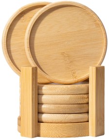 Sada 6 ks bambusových podtácků EMERALD hnědá