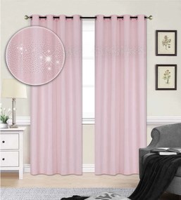 Dekoračný záves s krúžkami DIAMONDS 145x250 cm - svetlo ružový