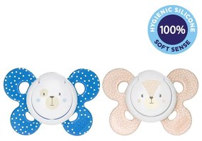 Cumlík Physio Comfort silikónový 6-16m chlapec - macko/líška 2 ks