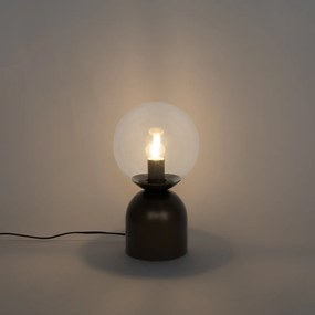 Stolná lampa Hotel Chic tmavá bronzová s čírym sklom - Pallon Trend