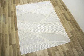 Šnúrkový koberec Stella D425A sivý / strieborný / krémový