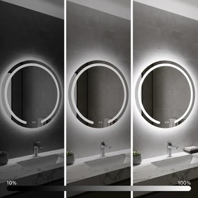Rea Zrkadlo Modern ⌀50 cm s vyhrievaním a regulovateľným LED osvetlením HOM-00903