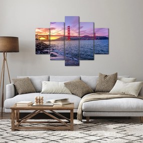 Obraz mosta pri západe slnka (150x105 cm)