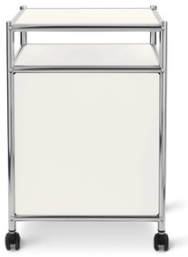 Kovový kontajner na kolieskach »CN3« s výklopnou doskou, biely