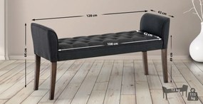 Lavica Cleopatra Chaiselongue látka, nohy antik tmavé - Tmavo sivá