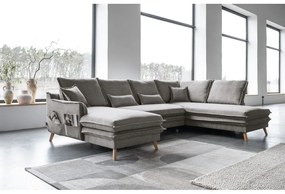 Sivá rozkladacia rohová pohovka (pravý roh/do tvaru "U") Charming Charlie – Miuform