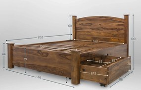 furniture-nabytek.cz - Posteľ z masívu 180x200 s úložným priestorom