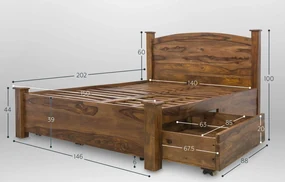 furniture-nabytek.cz - Posteľ z masívu 180x200 s úložným priestorom