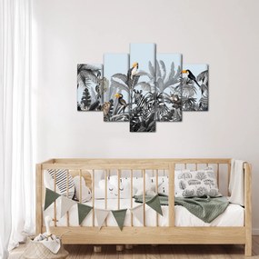 Obraz zvierat v tropickom lese (150x105 cm)