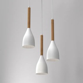 Luster na lanku MUZA NEW 3xE27/60W/230V buk/biela