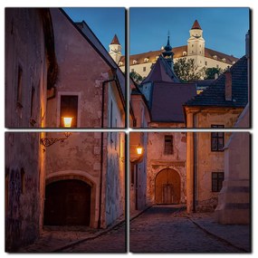 Obraz na plátne - Bratislava staré mesto s hradom vzadu - štvorec 3265E (100x100 cm)