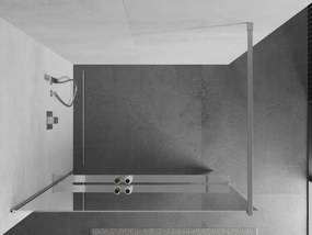 Mexen Kioto+, sprchová zástena s poličkou a držiakom na uteráky 110 x 200 cm, 8mm sklo vzor zrkadlo, chrómový profil, 800-110-121-01-50