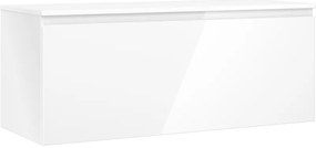 Mexen Orio, kúpeľňová skrinka 120 cm s hornou časťou, 1 zásuvka, biela lesklá, 91A10-12047-1-BFC00