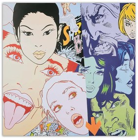 Gario Obraz na plátne Kreslené tváre pop art Rozmery: 30 x 30 cm