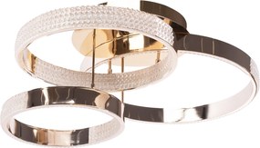 Toolight Toolight, LED kryštálové stropné svietidlo s diaľkovým ovládaním 42W, G003-C, zlatá lesklá, OSW-09744