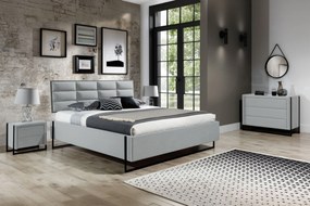 Manželská posteľ Soft Loft 140x200 S vnútorným úložným priestorom - zamat sivá Donna 3
