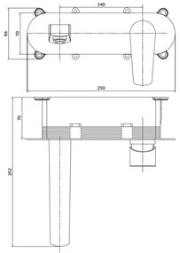 Cersanit S951-337 - Vaňová batéria na podomietkovú inštaláciu MODUO lesklý chróm