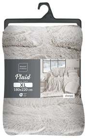 Béžová deka z mikroplyšu 180x220 cm Lynx – douceur d'intérieur