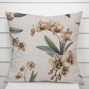 Biante Bavlnená obliečka na vankúš Sandra SA-624 Hnedé orchidey na bielom 30 x 50 cm