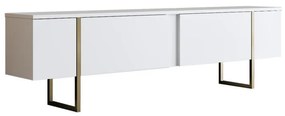 Televízny stolík LUXE, 180 x 30 x 50 cm, biely
