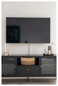 Čierny kovový TV stolík 150x60x35 cm Dalby – House Nordic
