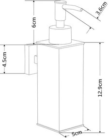 Mexen príslušenstvo, dávkovač mydla kvadrat, zlatá, 70628-50