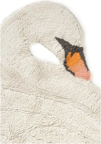 Krémový prateľný/ručne tkaný bavlnený detský koberec 100x120 cm Swan – Lorena Canals