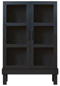 Čierna vitrína z borovicového dreva 107x160 cm Bonk – Basiclabel