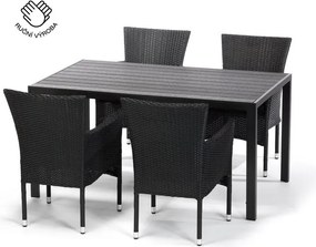 Noela Záhradný jedálenský set Viking L + 4x ratanové kreslo Bali