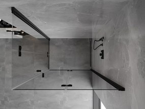 Mexen Mist-F Duo, skladací sprchový kút 75 x 110 cm, číre sklo, čierny profil, 8A6-075L-110P-70-00