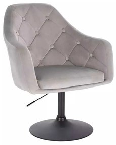 LuxuryForm DESIGN Kreslo ANDORA VELUR na čiernom tanieri - svetlosivé