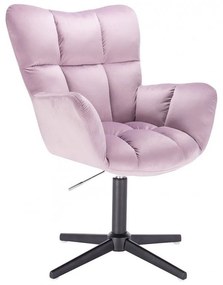 LuxuryForm DESIGN Otočné kreslo AURORA VELUR na čiernom kríži - levanduľa