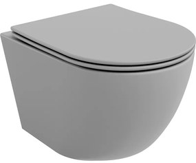 Mexen Lena WC misa Rimless s WC doskou slim, duroplast, svetlo-šedá matná, 30224061